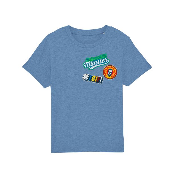 Kids Organic T-Shirt, mid heather blue, patchit